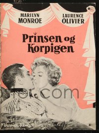 7a342 PRINCE & THE SHOWGIRL Danish program 1958 Laurence Olivier & sexy Marilyn Monroe, different!
