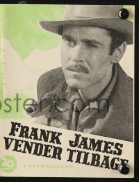 7a352 RETURN OF FRANK JAMES Danish program 1948 Henry Fonda, Gene Tierney, Fritz Lang, different!