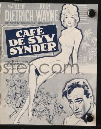 7a365 SEVEN SINNERS Danish program R1950s different art of sexy Marlene Dietrich & John Wayne!