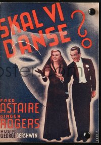 7a368 SHALL WE DANCE Danish program 1937 art of Fred Astaire & Ginger Rogers by Erik Frederiksen!