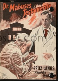 7a398 TESTAMENT OF DR. MABUSE Danish program R1948 Fritz Lang psychotic criminal genius, different!