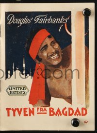 7a401 THIEF OF BAGDAD Danish program 1924 different K. Wenzel art of Douglas Fairbanks, ultra rare!