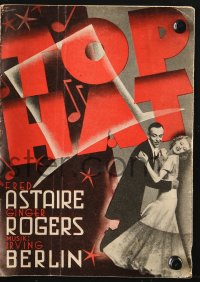 7a412 TOP HAT Danish program 1936 different images of Fred Astaire & Ginger Rogers dancing!