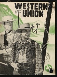 7a419 WESTERN UNION Danish program 1949 Zane Grey, Fritz Lang, Robert Young, Randolph Scott!