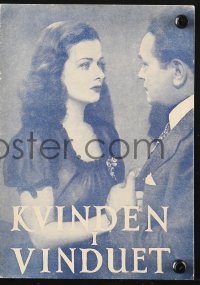 7a428 WOMAN IN THE WINDOW Danish program 1947 Fritz Lang, Robinson, Joan Bennett, different!
