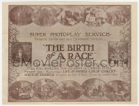 7a014 BIRTH OF A RACE herald R1920s African American answer to Birth of a Nation, ultra rare!