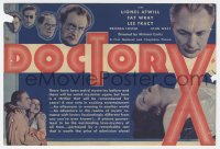 7a032 DOCTOR X herald 1932 Lionel Atwill, Fay Wray, serial killer eats his victims, ultra rare!