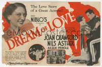 7a035 DREAM OF LOVE herald 1928 sexy young Joan Crawford in the love story of a great actress!
