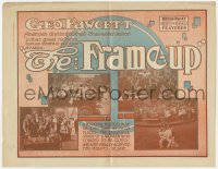 7a045 FRAME-UP herald 1915 George Fawcett in a great modern human interest political drama, rare!