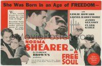 7a046 FREE SOUL herald 1931 Clark Gable, Norma Shearer, Leslie Howard, Lionel Barrymore, rare!
