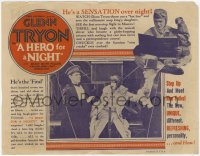 7a059 HERO FOR A NIGHT herald 1927 meet the new unique different personality Glenn Tryon, rare!