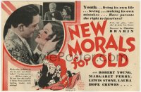 7a082 NEW MORALS FOR OLD herald 1932 Lewis Stone, Myrna Loy shown, free white and twenty-one, rare!