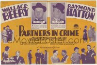 7a092 PARTNERS IN CRIME herald 1928 Wallace Beery & Raymond Hatton in a safe-cracking comedy!