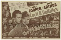 7a094 PLAINSMAN herald 1936 great images of Gary Cooper & Jean Arthur, Cecil B. DeMille classic!
