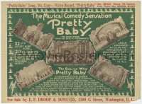 7a095 PRETTY BABY stage play herald 1917 Jean Tynes in musical comedy sensation by Jimmie Hodges!