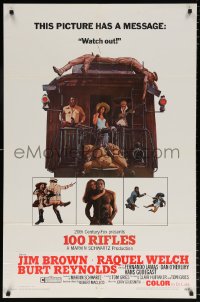 7b006 100 RIFLES 1sh 1969 Jim Brown, Raquel Welch & Burt Reynolds!