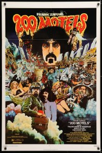 7b001 200 MOTELS 1sh 1971 directed by Frank Zappa, rock 'n' roll, wild McMacken artwork!