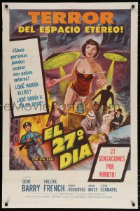 7b011 27th DAY Spanish/US 1sh 1957 mightiest shocker the screen ever had the guts to make!