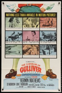 7b003 3 WORLDS OF GULLIVER 1sh 1960 Ray Harryhausen fantasy classic, art of giant Kerwin Mathews!