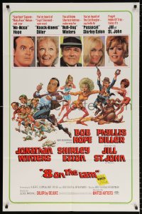7b021 8 ON THE LAM 1sh 1967 Bob Hope, Phyllis Diller, Jill St. John, wacky Jack Davis art of cast!