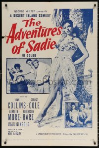 7b036 ADVENTURES OF SADIE 1sh 1955 full length sexy Joan Collins, Our Girl Friday!