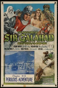 7b037 ADVENTURES OF SIR GALAHAD chapter 8 1sh 1949 George Reeves, Knights of the Round Table!