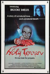 7b055 ALICE SWEET ALICE 1sh R1981 first Brooke Shields, disturbing knife-in-doll photo, Holy Terror!