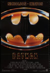 7b125 BATMAN style C 1sh 1989 directed by Tim Burton, cool image of Bat logo!