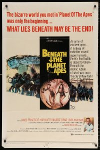 7b139 BENEATH THE PLANET OF THE APES 1sh 1970 sequel, what lies beneath may be the end!