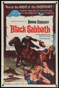 7b164 BLACK SABBATH 1sh 1964 Boris Karloff in Mario Bava's I Tre volti Della Paura, severed head!