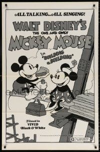 7b187 BUILDING A BUILDING 1sh R1974 Walt Disney, Mickey & Minnie Mouse on construction site!