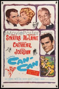 7b197 CAN-CAN 1sh 1960 Frank Sinatra, Shirley MacLaine, Maurice Chevalier & Louis Jourdan!