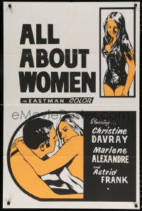 7b060 ALL ABOUT WOMEN Canadian 1sh 1971 Claude Pierson's A propos de la femme, sexy art!