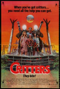 7b239 CRITTERS 1sh 1986 great completely different art of cast & monsters by Ken Barr!