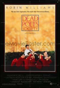 7b261 DEAD POETS SOCIETY DS 1sh 1989 inspirational school teacher Robin Williams, Peter Weir