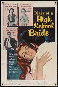 7b278 DIARY OF A HIGH SCHOOL BRIDE 1sh 1959 AIP bad girl, it's not true what they say!