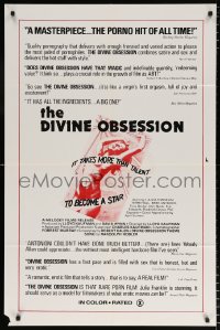 7b287 DIVINE OBSESSION 1sh 1976 Lloyd Kaufman, it takes more than talent to become a star!
