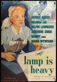 7b349 FEMININE TOUCH English 1sh 1956 A Lamp Is Heavy, art of pretty English nurse Belinda Lee!