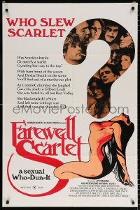 7b345 FAREWELL SCARLET 1sh 1975 Chuck Vincent directed sexual who-dun-it!