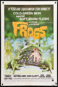 7b377 FROGS 1sh 1972 great horror art of man-eating amphibian, if you are squeamish stay home!