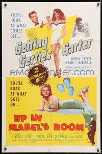 7b397 GETTING GERTIE'S GARTER/UP IN MABEL'S ROOM 1sh 1956 O'Keefe, romantic comedy double-feature!