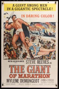 7b403 GIANT OF MARATHON 1sh 1960 Jacques Tourneur & Mario Bava, Steve Reeves, Demongeot!