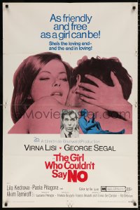 7b406 GIRL WHO COULDN'T SAY NO 1sh 1969 sexy Virna Lisi is the end in loving, George Segal!