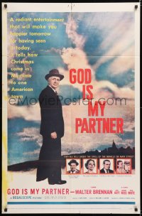 7b410 GOD IS MY PARTNER 1sh 1957 Walter Brennan, a story of love unlike any you've seen!