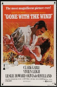 7b418 GONE WITH THE WIND 1sh R1980 Clark Gable, Vivien Leigh, Terpning artwork, all-time classic!