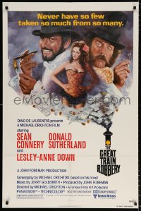 7b428 GREAT TRAIN ROBBERY 1sh 1979 art of Sean Connery, Sutherland & Down by Jung!