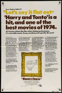 7b436 HARRY & TONTO 1sh 1974 Paul Mazursky, Art Carney, Burstyn, hitchhiking thumb art!