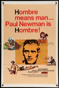 7b458 HOMBRE 1sh 1966 Paul Newman, Martin Ritt, Fredric March, it means man!