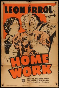 7b460 HOME WORK 1sh R1952 Leon Errol does a bad job working at home and gets papers served on him!