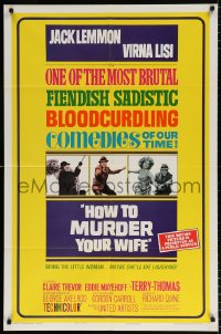 7b473 HOW TO MURDER YOUR WIFE style B 1sh 1965 Jack Lemmon, Virna Lisi, the most sadistic comedy!